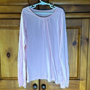 Lands’ End Girls Light Pink Long Sleeve Shirt
